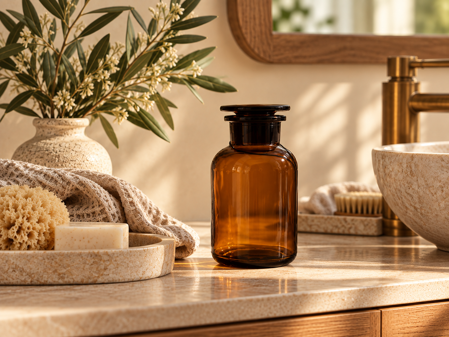 Amber Glass Apothecary Jars