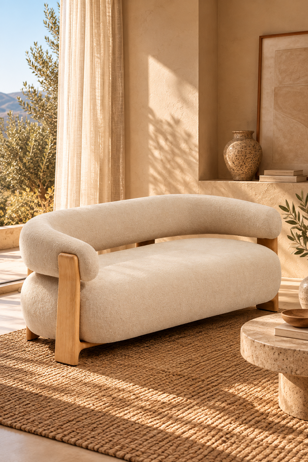 Granite Beige 2-Seater Sofa