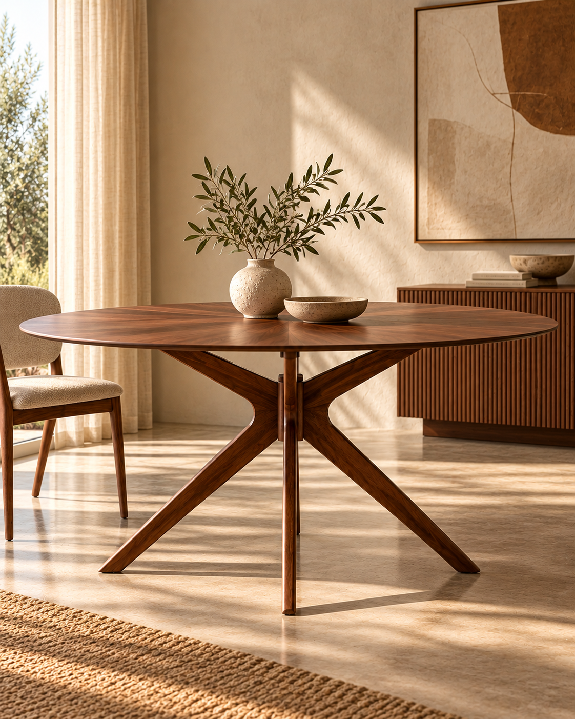 Naanim Sculptural Walnut Dining Table
