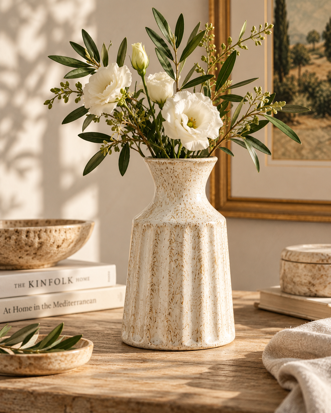 Vintage Textured Ceramic Vase