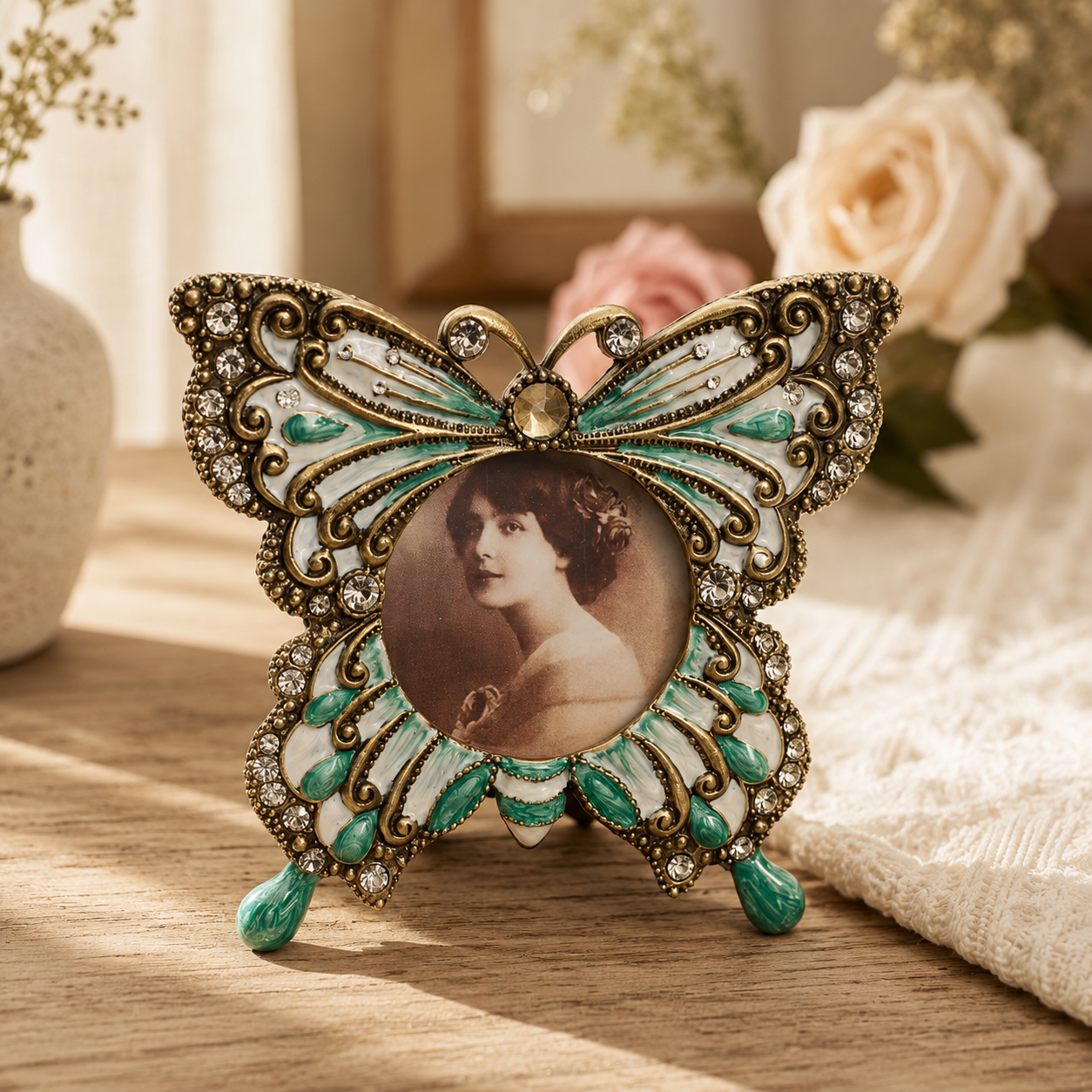 Vintage butterfly photo frame by LEVI DECOR
