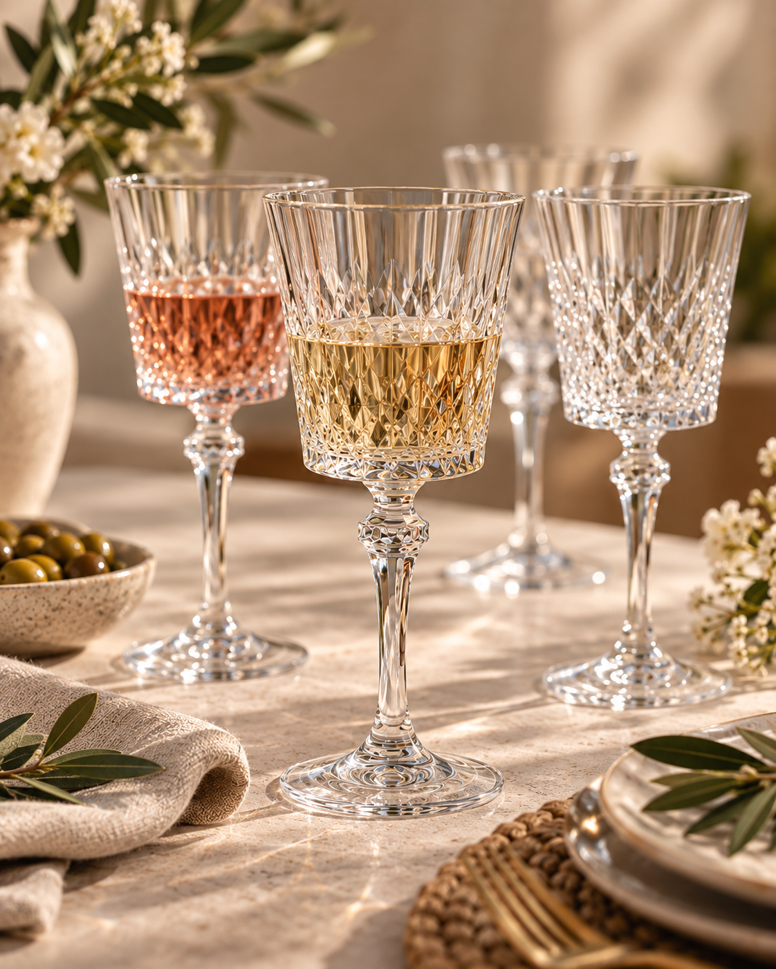 Lady Diamond Wine Glasses