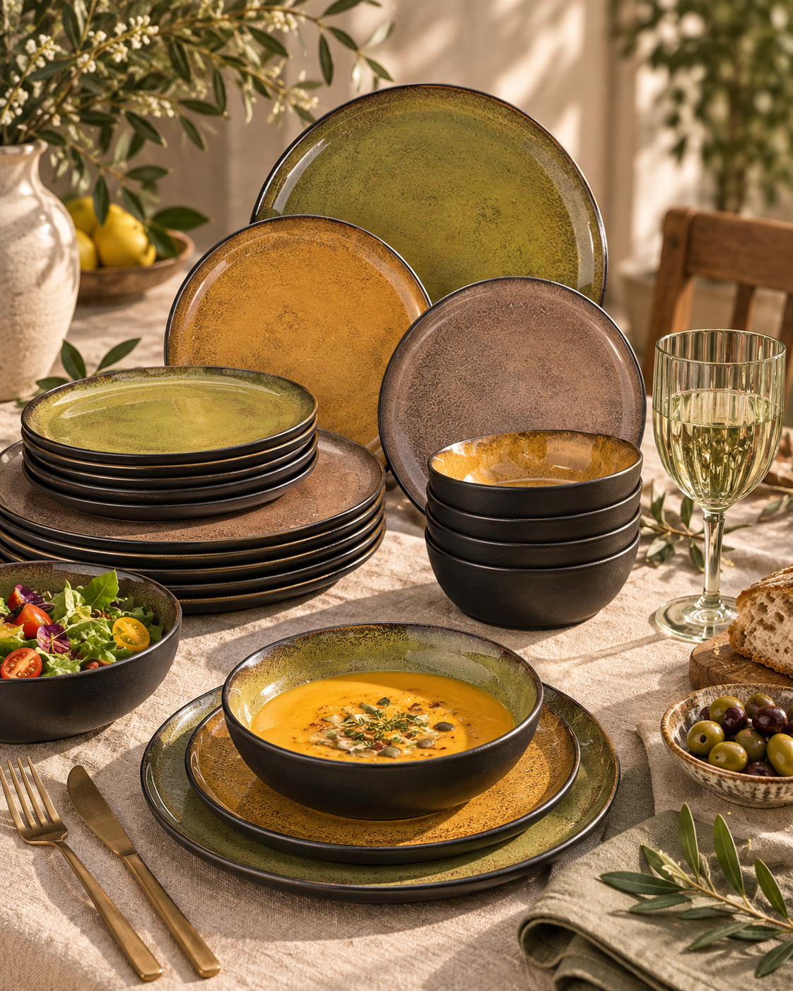 Vintage Multicolour Dinnerware Set